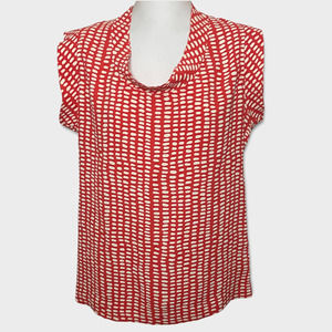 CAbi Women's Madeline Orange Cream Dot Blouse Style #294